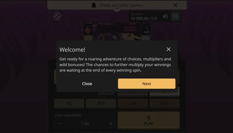 Lion Zama Fruits Bonus Spins - აქტიური სესია კლასიკური ხილის ნიშნებით და 777